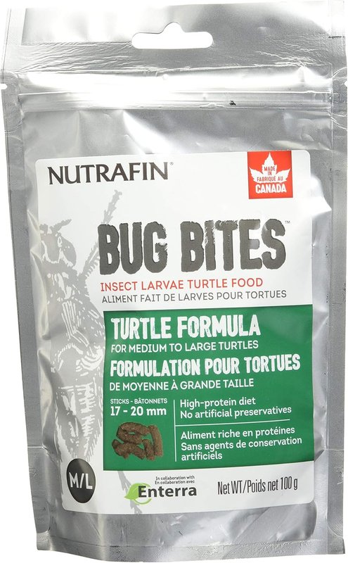 Nutrafin Bug Bites Turtle Formula – Medium to Large Turtles – 17-20 mm - 100 g (3.5 oz)