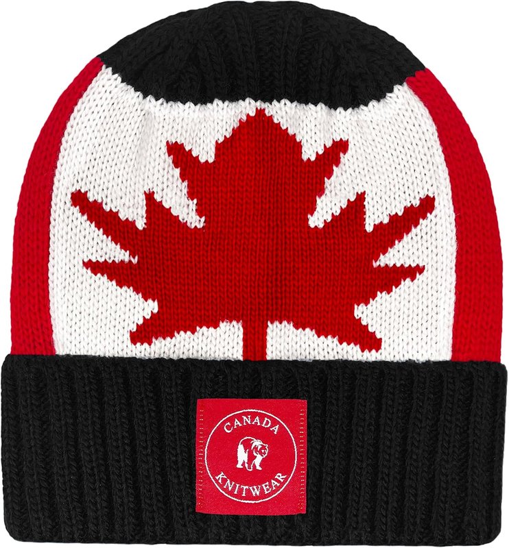 Canada Knitwear Canada Flag Toque Hat Maple Leaf Beanie Scarf Winter for Women Men Skull Canadian Themed Knit Souvenir Gift