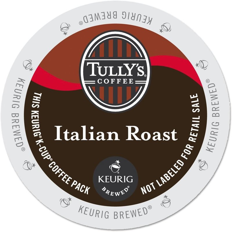 Tully's Certified Italian Roast Coffee K-Cup Pods for Keurig Coffee Makers, Box of 24 Unflavored 24 count (Pack of 1)