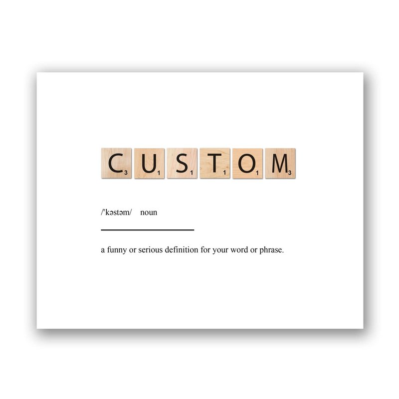 [SF Customizables] Scrabble Custom Definition Crossword Print Personalized Letter Tile Print Wall Art