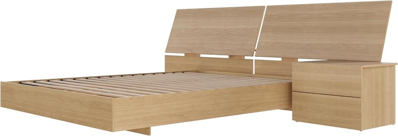 Nexera Oslo 3-Piece Floating Platform Bedroom Set, Brown, Queen