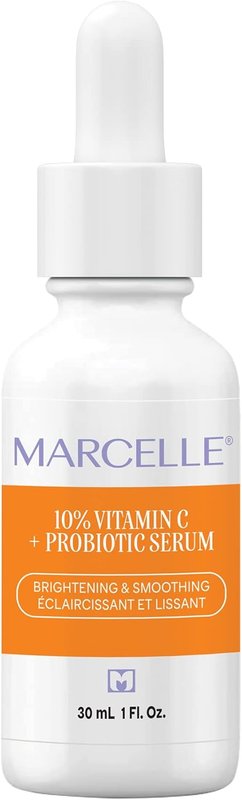 Marcelle 10% Vitamin C + Probiotic Serum for Face, Brightening & Smoothing, Vegan, Cruelty-Free, Non-Comedogenic, Oil-Free, Fragrance-Free, Paraben-Free, Hypoallergenic, 30 mL 30 ml (Pack of 1)