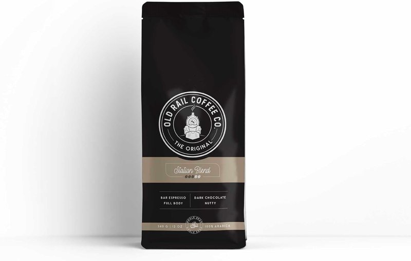 Old Rail Coffee, Station Blend, Espresso, Medium Roast, Low Acidity, Whole Bean, 12 Oz / 340G, Roasted In Canada