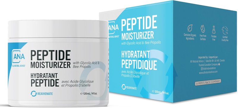All Natural Advice Peptide Moisturizer for Face 120ml with Organic Botanicals, Collagen Supporting Peptides, Hyaluronic Acid, Vitamin C & B5 | Rejuvenating Face Moisturizer, Canadian Skin Care