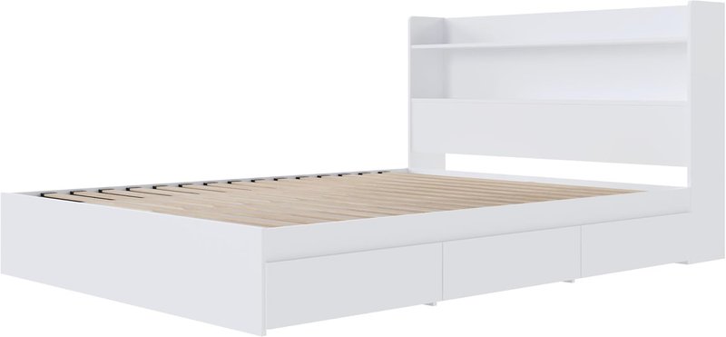 Nexera Harper 2-Piece Reversible Storage Bed Set, White, Queen Queen White