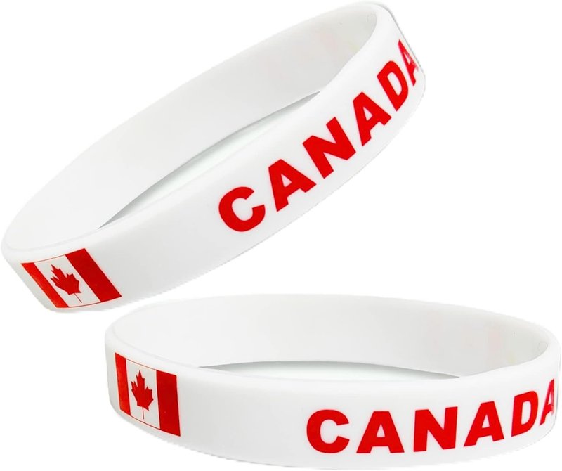 MacLand 2 PCS Canada Bracelet,Canadian Maple Silicone Wristband,Decor for Sport Parade Party