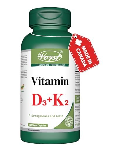 VORST Vitamin K2 D3 High Potency 120MCG/1000 IU 120 Vegan Capsules | MK7 | Essential Supplement for Healthy Bones & Teeth | Powder Pills | Alternative to Drops, Gummies & Sprays | 1 Bottle