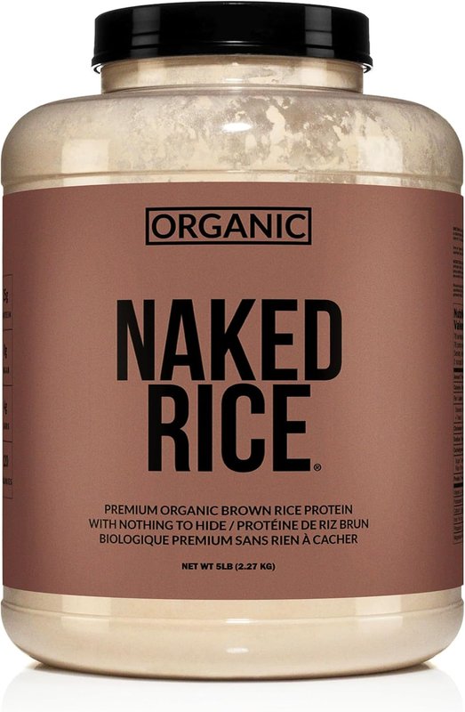 NAKED RICE - Organic Brown Rice Protein Powder – Vegan Protein Powder - 5lb Bulk, GMO Free, Gluten Free & Soy Free. Plant-Based Protein, No Artificial Ingredients - 76 Servings 5 Pound (Pack of 1)
