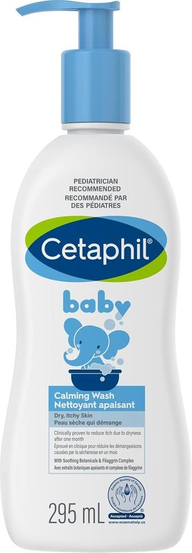 Cetaphil Baby Calming Wash With Filaggrin, Shea Butter, For Dry Itchy Skin, Paediatrician Recommended, 295ml 295 ml (Pack of 1) Calming Wash