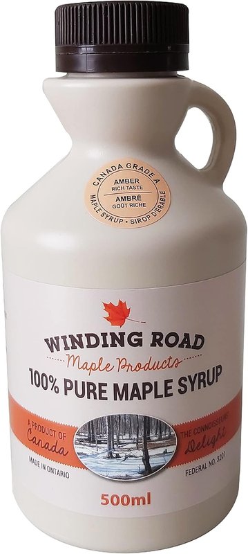 Award Winning 100% Pure Canadian Maple Syrup Grade-A Amber from Elmira Ontario: 4 Generations Locally Harvested & Produced, Vegan Friendly, Gluten-Free like all other maple syrup, No Preservatives, Additives or Artificial Flavours, Authentic Natural Taste 500mL