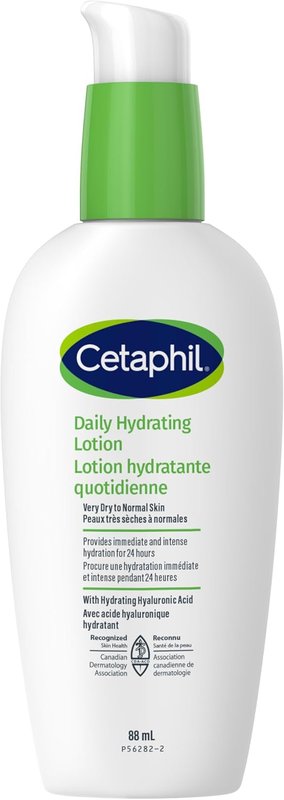 Cetaphil Daily Hydrating Lotion with Hyaluronic Acid - 24Hr Hydration - Fragrance-Free, Paraben-Free - For Dry and Sensitive Skin, 88ml Daily Hydrating Lotion (88ml)